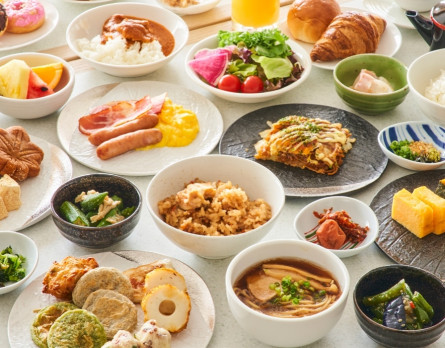 ビュッフェスタイルのご朝食で、瀬戸内の味をお楽しみください