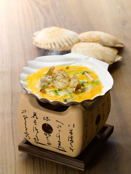 リッチモンドホテル青森の朝食ビュッフェで提供される貝焼き味噌